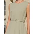 thumbnail image 4 of DARING DIVA Women's A Line Sleeveless Zip Up Office Work Flare Dress XL Khaki, 4 of 6