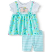 Disney Dumbo Baby Girl Jumper and Short Set, 2- Piece Set