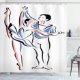 thumbnail image 1 of Ambesonne Ballet Shower Curtain, Dancer Partners Performing, 69"Wx84"L, Violet Blue Coral White, 1 of 3