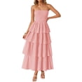 thumbnail image 1 of Vestido largo ZESICA Summer 2025 sin tirantes con hombros descubiertos rosa, 1 of 9