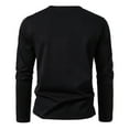 thumbnail image 3 of Annhoo Mens Plus Size Shirts Solid Color Casual Work Sport T-Shirts Breathable Button Up V Neck Long Sleeve Tops Pullover, 3 of 3