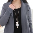 thumbnail image 6 of Yesbay Women's Rhinestone Feather Fox Pendant Long Sweater Necklace Jewelry-Red, 6 of 7