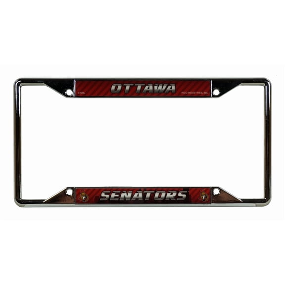 Ottawa Hockey Senators EZ View License Plate Frame - Designed for Upper or Lower Corner License Plate Tabs