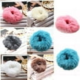 thumbnail image 3 of Huanledash Fashion Soft Faux Fur Scrunchie Elastic Solid Hair Rope Ponytail Tail Hold Hair Band, 3 of 7