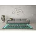thumbnail image 3 of Ahgly Company Indoor Square Abstract Light Blue Modern Area Rugs, 3' Square, 3 of 4