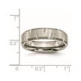thumbnail image 6 of Chisel Titanium Brushed 6mm Beveled Edge Notched Band, 6 of 7