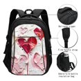 thumbnail image 3 of Easygdp Textured Heart Abstract Art Mochila para Laptop de Viaje con Puerto USB, Mochila para Laptop con Puerto de Carga USB para Mujeres y Hombres, 3 of 7