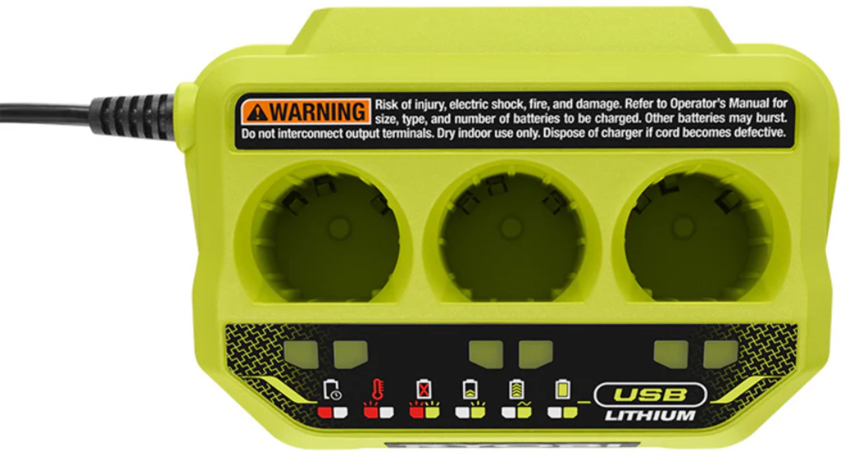 RYOBI USB Lithium 3-Port Charger