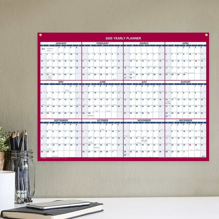 2025-at-a-glance-vertical-horizontal-reversible-yearly-wall-calendar-12-x-16-red-blue-january-to-december-walmart-com