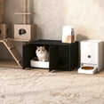 thumbnail image 3 of HOMLUX Cat Litter Box Enclosure, Hidden Pet House Furniture, Multifunctional End Table for Cats, Storage for Litter Accessories, 40 lbs Capacity, Black, 3 of 10