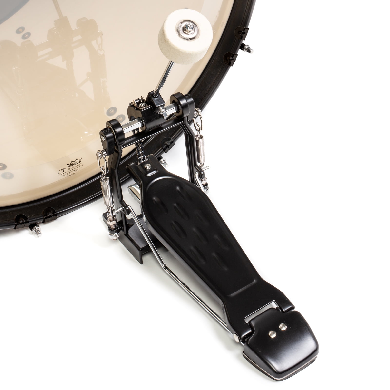 Ashthorpe 5-Piece Complete Full Size Adult Drum Set with Remo Batter Drumheads - Black