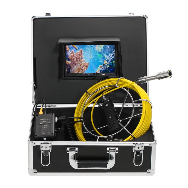 Cámara de tubería 20M de drenaje de tubería de la cámara de inspección de alcantarillado IP68 Impermeable endoscopio industrial Borescope Sistema de inspección de la cámara de serpiente 7 quot;Monitor Lixada Cámara de tubería