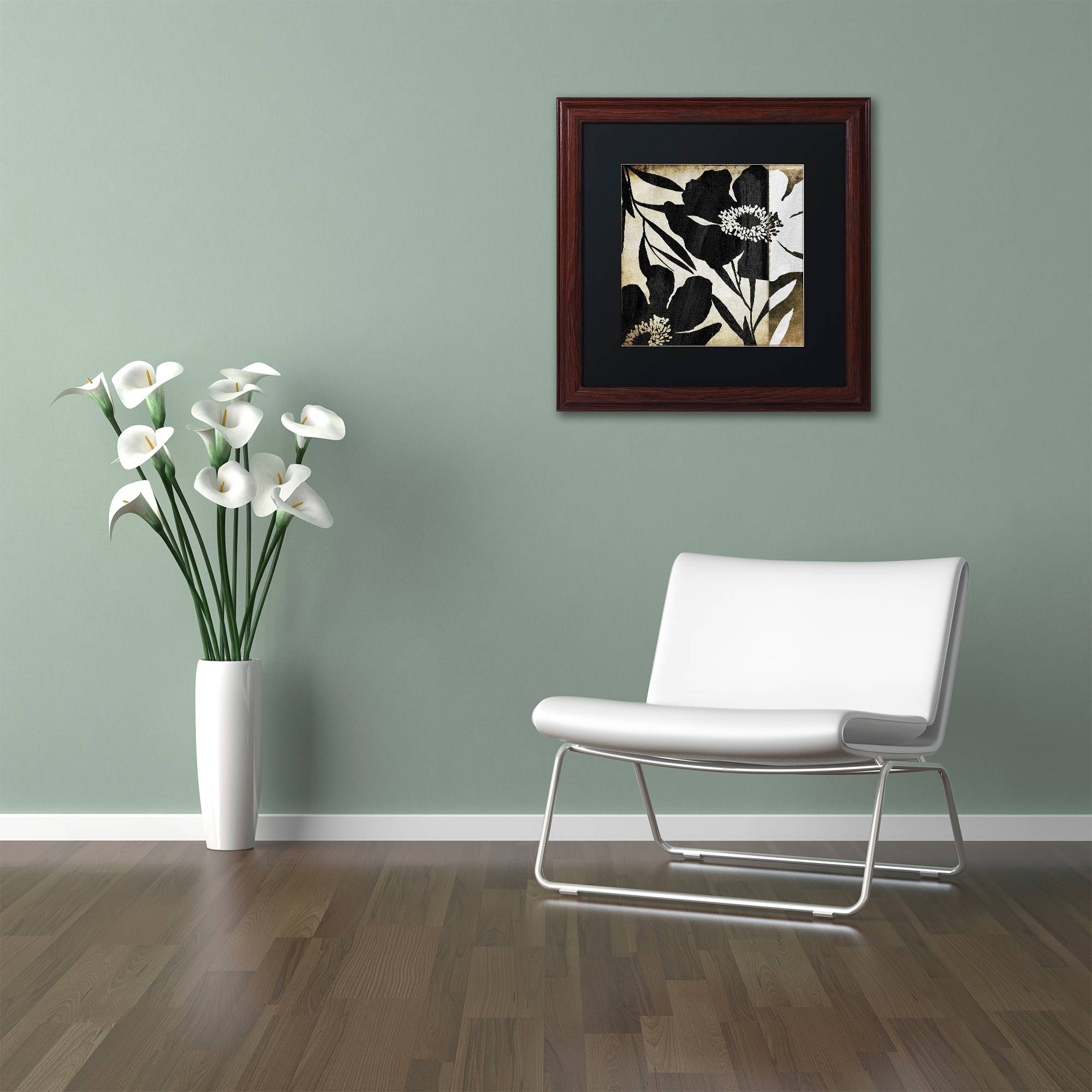 Trademark Fine Art "Floral Jungle Lines II" Canvas Art by Color Bakery Black Matte, Wood Frame