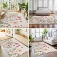 thumbnail image 4 of Area Rugs 4'x6'. Spring Flowers Carpet Runner Indoor Outdoor Rugs Home Decor Aesthetic, Farmhouse Retro Botanical Floral Butterfly Non Slip Mats Washable Accent Rug for Living Room Bedroom, 4 of 8
