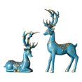 thumbnail image 2 of VONKY 2x Deer Figurines Sculpture Animal Statue for Tabletop Bookcase Decoration Exquisite and Stylish Blue 1Set, 2 of 6