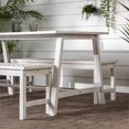thumbnail image 4 of Vincent Solid Acacia Wood 3 Piece Chevron Dining Set in White Wash, 4 of 5