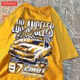 thumbnail image 4 of Cool Racing Cars Printed Short Sleeve Breathable Fashion T Shirts Breathable Streetwear Clothing Everyday Cartoon T-Shirt Brown M, 4 of 5