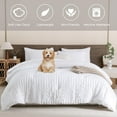 thumbnail image 2 of ANGENIA King Size Comforter Set White, 3 Pieces Soft Fluffy Seersucker Bedding Comforter Sets for King Size Bed, Farmhouse Lightweight Down Alternative Bed Set for All Season, 2 of 7