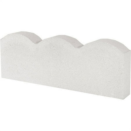 Oldcastle 16" Straight Stone Scallop Edging, White
