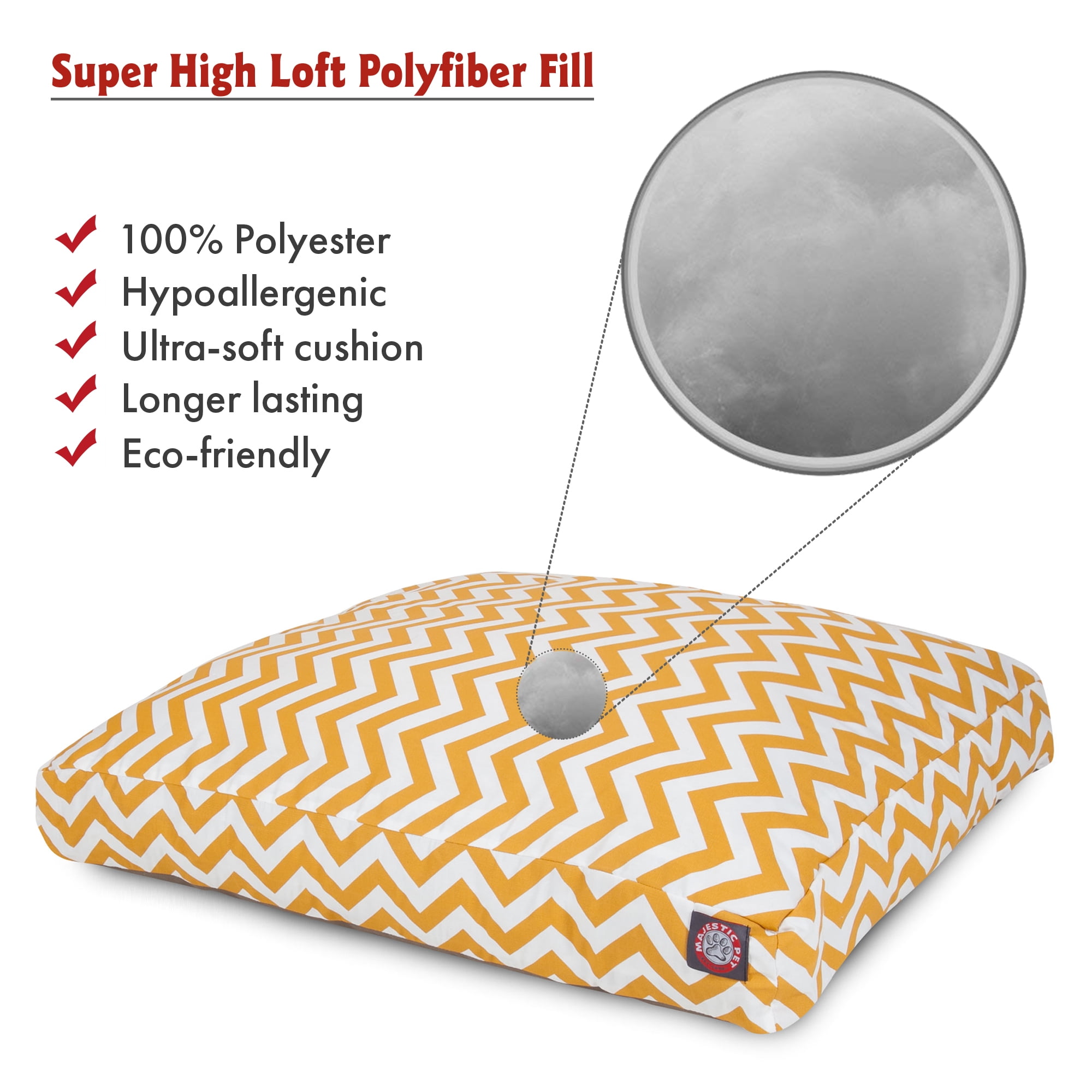 Majestic Pet | Chevron Rectangle Pet Bed For Dogs, Removable Cover, Yellow, Extra Large