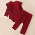 thumbnail image 5 of UAYOTSE Baby Girl Clothes Outfits Romper Pants Cute Bow Headband Hat Sets for Baby Girls,Sizes 12-18 Months, 5 of 6