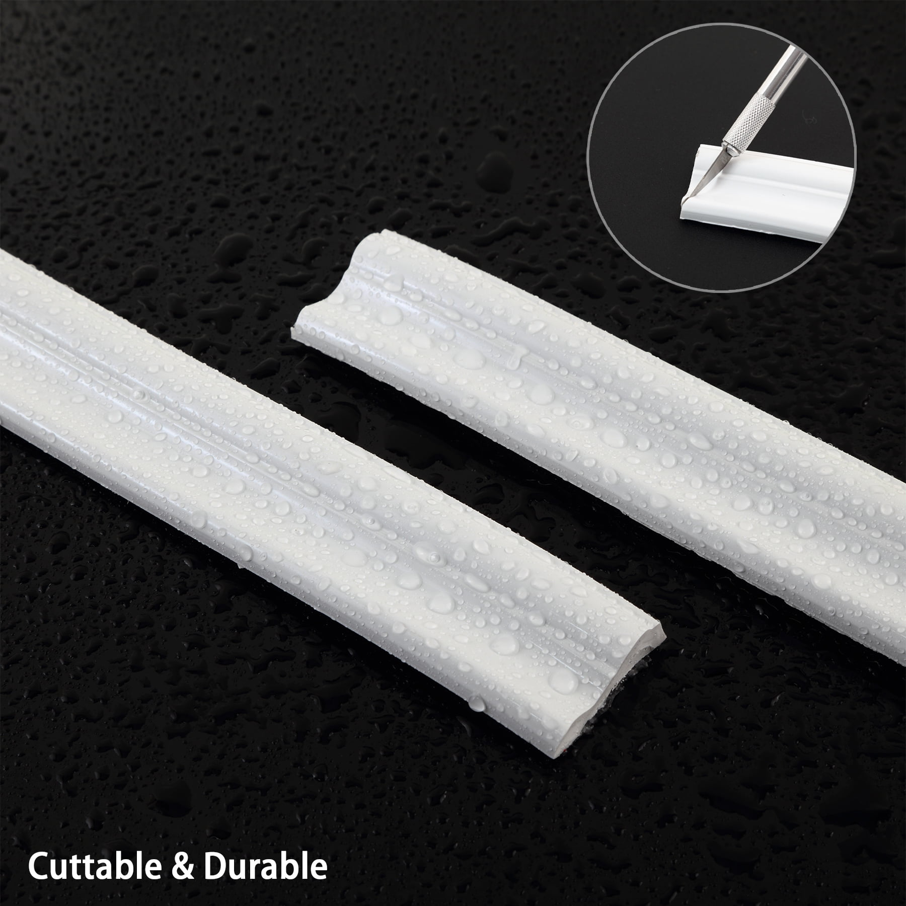 Peel and Stick Chair Rail Molding, Self-Adhesive Wall Trim for Home Decoration & Wall Protection, 9.8ft x 0.9in