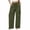 Army Green, variant on Womens Pants with Pockets 100% Cotton Loose Drawstring Work Wide Leg Cargo Pants