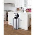 thumbnail image 3 of 8 Gallon/30L Stainless Steel Step Trash Can, Soft Close Lid, Fingerprint Resistant, Removable Inner Bucket, Kitchen Garbage Bin, Silver, 3 of 8