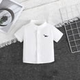thumbnail image 5 of Eltusu Boys Button Down Shirts, Lapel Collar Casual Short Sleeve Three Pieces School Uniform Shirts Multicolor Size 12-18 Months, 5 of 6