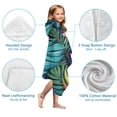 thumbnail image 7 of Colorful Tropical Leaf Pattern Hooded Bath Towel，50"x30" for Ages 3 To 12 Kids, Quick Dry Lightweight Soft Microfiber Hood Beach Towel Cover Up for Kids, 7 of 7