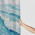 thumbnail image 3 of Orinice  Beach Shower Curtain, Teal Blue Coastal Ocean Beach Theme Bathroom Curtain Waterproof Fabric Machine Washable with Hooks 69x72, 3 of 7