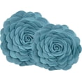 thumbnail image 6 of Fennco Styles Eva's Flower Garden Decorative Throw Pillow with Insert - 16 Inch Round (Teal, 16" Case + Insert), 6 of 7