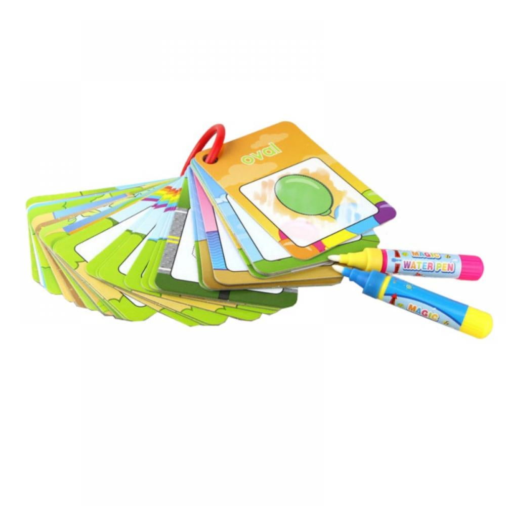 26pcs Water Color Cards, Kids Alphabet Painting Cards, Number Counting,  Doodle Shape Learning Color Study Book Early Education Toy - Walmart.com
