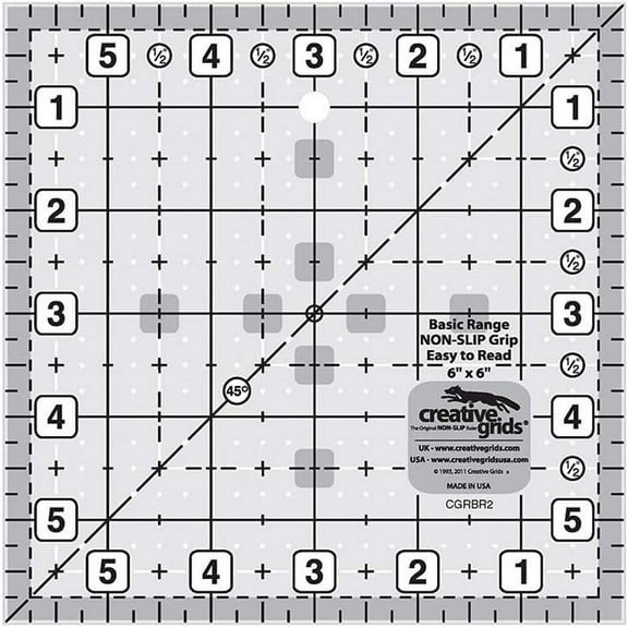 Creative Grids Quilt Ruler Basic Range 6in Square