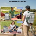 thumbnail image 3 of Plaid Stripes Symmetrical Cooler Backpack - 20L Insulated Leakproof Bag, Rustic Style Nordic, 3 of 5