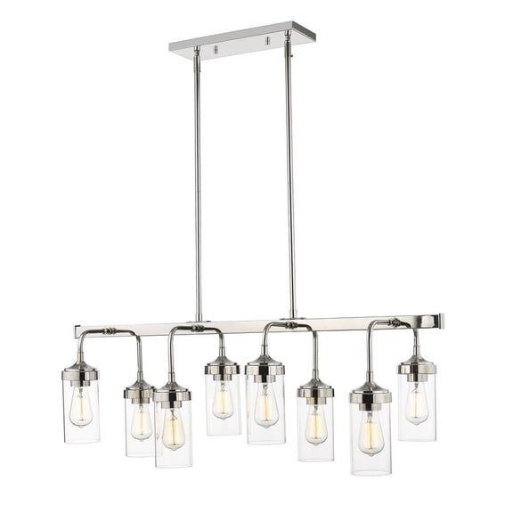 8 Light Pendant in Industrial Style 40 inches Wide By 14.5 inches High-Polished Nickel Finish Bailey Street Home 372-Bel-2750819