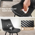 thumbnail image 5 of SUDICA Black PU Leather Dining Chairs Set of 2, Upholstered Accent Chairs with Metal Legs for Dining Room, 5 of 7