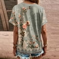 thumbnail image 5 of kytmyeq Women's Summer Fashion Short Sleeve Vintage Floral Printed Button T-Shirt Top, 5 of 6