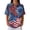 #02 Dark Blue, variant on Womens 250 Anniversary T Shirt United States American Flag Print V-Neck Button Down Polo Shirts Red White Blue Loose Fit Stretchy Casual Spring T-Shirt,M,#02 Sky Blue