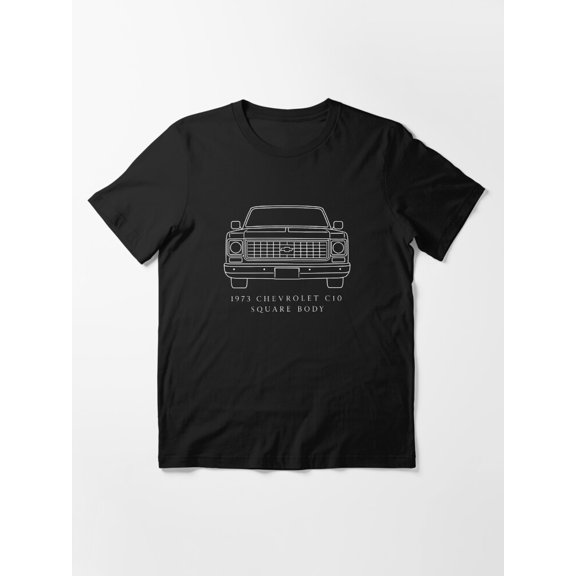 1973 Chevy C10 Square Body Classic Truck Front View Line Art Design Unisex T-Shirt up to Size 5XL