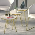 thumbnail image 6 of Set of 3 Nesting END Tables - Round Stacking Coffee Side Tables for Small Spaces, Nightstand Bedside Table for Living Room, Bedroom, Living Room, Balcony, NO-Tools Assembly (White/Gold), 6 of 12