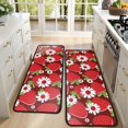 thumbnail image 4 of Kitchen Rugs Sets Of 2,Red Strawberry Plants Fruit Flower Anti Fatigue Kitchen Mat Rugs Non Slip Washable,Decorative Kitchen Floor Mats for Kitchen,Sink,Laundry,17"x47"+17"x47", 4 of 5