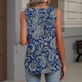 thumbnail image 6 of Sleeveless Shirts for Women Casual Summer V Neck Tank Tops Dressy Blouses Tunic #01Navy S, 6 of 6