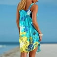 thumbnail image 4 of OKBOP Camis Sleeveless Round Neck Dress Women's Summer Printed Sleeveless Scoop Neck Sexy Sundress Casual Swing Beach Dresses sexy Ball Gown Dress Clearance Blue L(8), 4 of 6