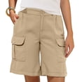 thumbnail image 3 of Stamzod Bermuda Cargo Shorts for Women Casual High Waisted Knee Length Khaki Shorts 2026 Trendy Outfits Beige M, 3 of 5