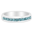 thumbnail image 1 of 14k White Gold 0.5ct TDW Treated Blue Round Diamond Modern Band Ring(I2-I3), 1 of 1