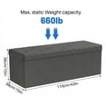 thumbnail image 6 of EDX Multi-functional 43 inch Folding Storage Ottoman Bench, End of Bed Foot Rest Stool with Padded Seat, Bedroom Bench for Living Room, Holds up to 660 Lbs, Grey, 6 of 15