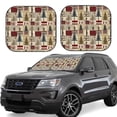 thumbnail image 1 of Vsdgher Rustic Plaid Forest Lodge Print Car Windshield Sun Shade, Reflective Sunshade Window Sunshade Sun Visor Protector Fit for Cars,Trucks,SUVs-Medium, 1 of 6