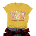 thumbnail image 7 of mgoYE Women T-Shirts Graphic Tees Women's Easter Shirts Easter Bunny Printed T Shirts Funny Rabbit Easter Graphic Tee Happy Easter Holiday Top(Yellow,XL), 7 of 7