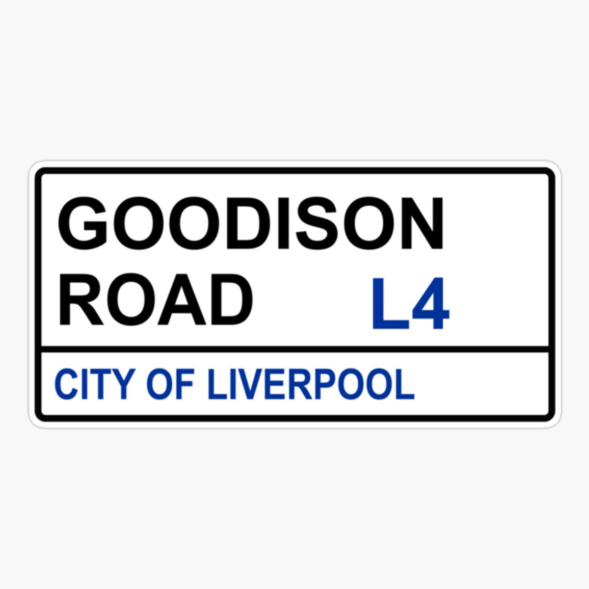 Everton Football Team Goodison Road Street Sign Er, Phone Decal Water Bottle Stickers Car Decals, Funny Birthday Gift